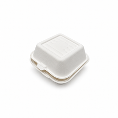 [Abide Hawaii] Fiber Clamshell Containers, White, Multiple Sizes, 50 Count
