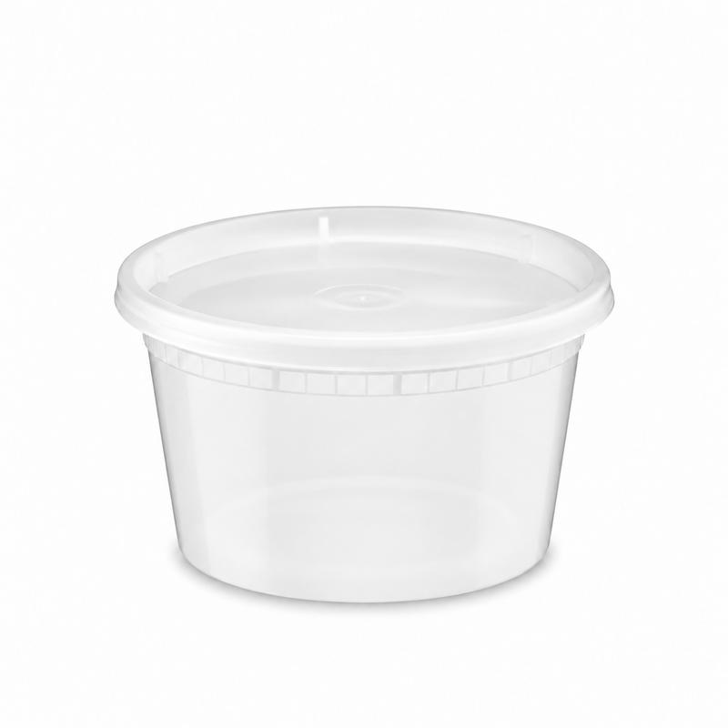 [Hawaii Foodware] 12oz PP Round Deli Container with Lid, 30 Sets