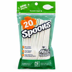 Abide PLA Spoons, Bioplastic, Compostable, 20 Count
