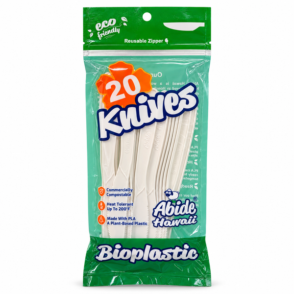 Abide PLA Knives, Bioplastic, Compostable, 20 Count