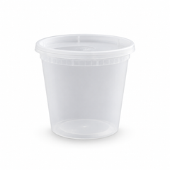 [Hawaii Foodware] 24oz PP Round Deli Container with Lid, 30 Sets