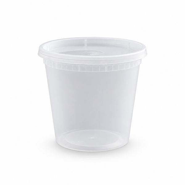 [Hawaii Foodware] 24oz PP Round Deli Container with Lid, 30 Sets