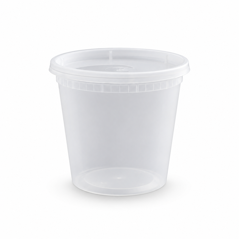 [Hawaii Foodware] 24oz PP Round Deli Container with Lid, 30 Sets