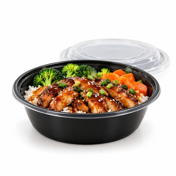 [Hawaii Foodware] 24 oz Round Microwavable Food Container with Lid