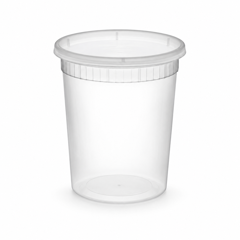 [Hawaii Foodware] 32oz PP Round Deli Container with Lid, 30 Sets