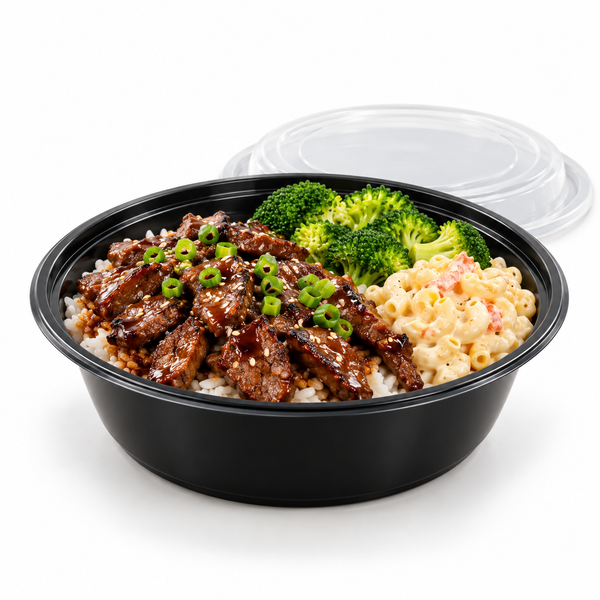 [Hawaii Foodware] 48 oz Round Microwavable Food Container with Lid