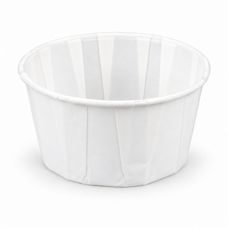 [Abide Hawaii] 5.5 oz Paper Souffle Cups, White, PFAS-Free, Compostable, 250 Count