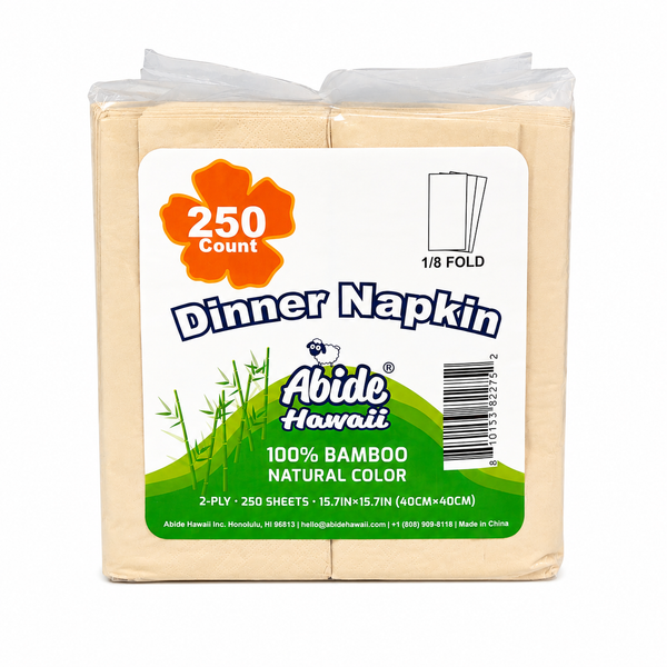 100% Bamboo Dinner Napkin - Natural (6PK/250CT)