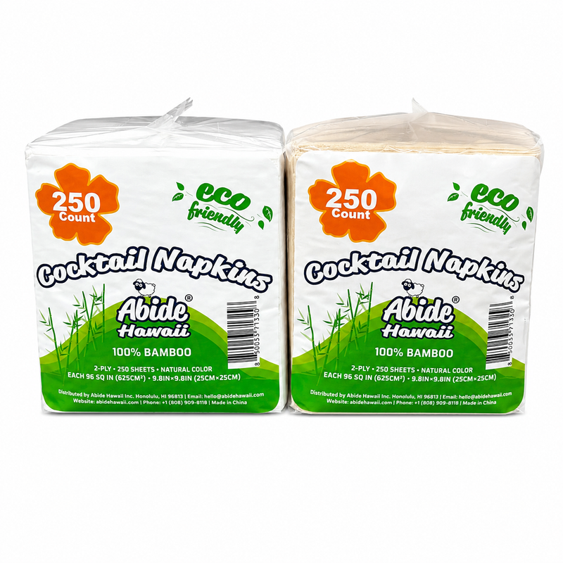 100% Bamboo Cocktail Napkin - White (12PK/250CT)
