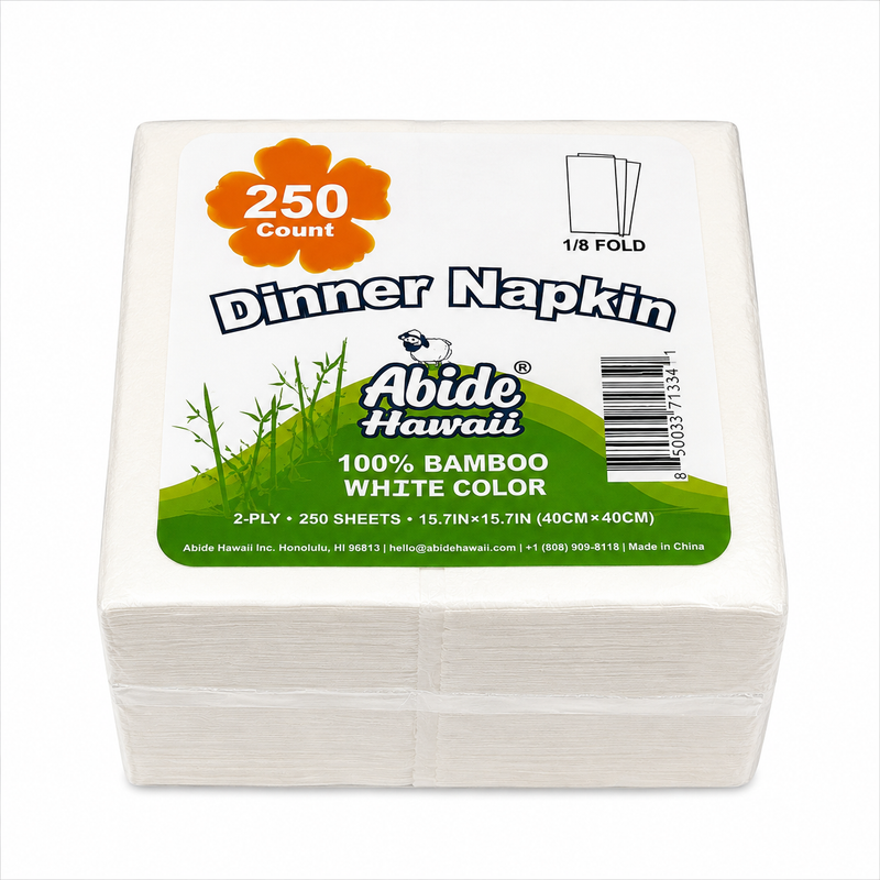 100% Bamboo Dinner Napkin - White (6PK/250CT)