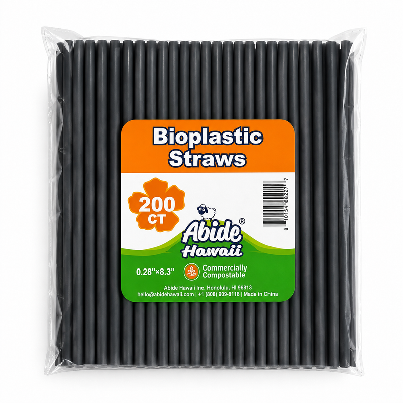 (PLA) Bioplastic Straight Straw (10PK/200CT), BPI Certified