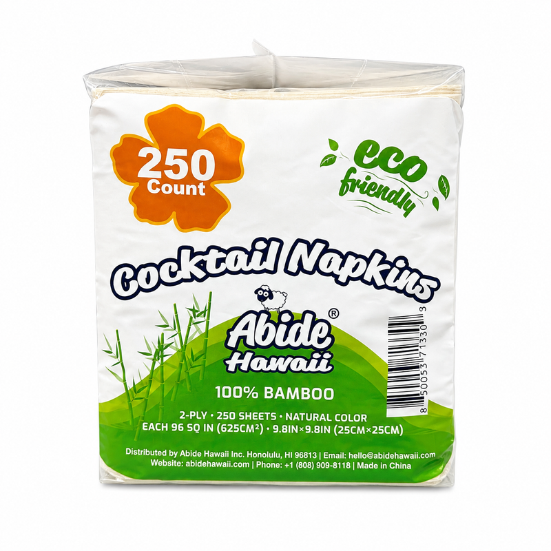 100% Bamboo Cocktail Napkin - White (12PK/250CT)