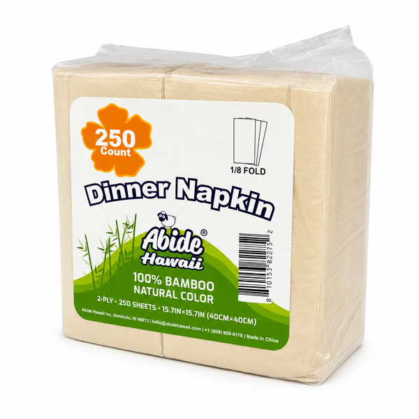 100% Bamboo Dinner Napkin - Natural (6PK/250CT)