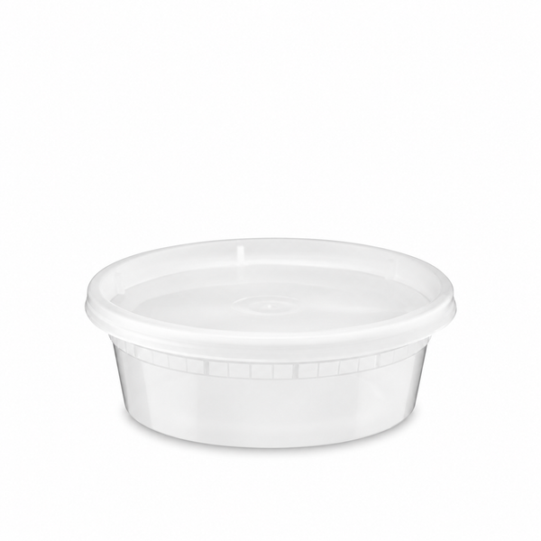 [Hawaii Foodware] 8oz PP Round Deli Container with Lid, 30 Sets