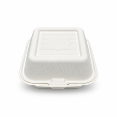 [Abide Hawaii] 6 × 6 in Fiber Clamshell Containers, White, 50 Count