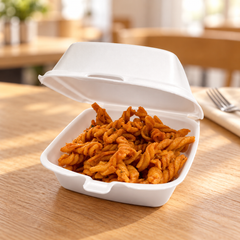 (Custom Development) Bioplastic Foam Takeout Containers, PLA-Based