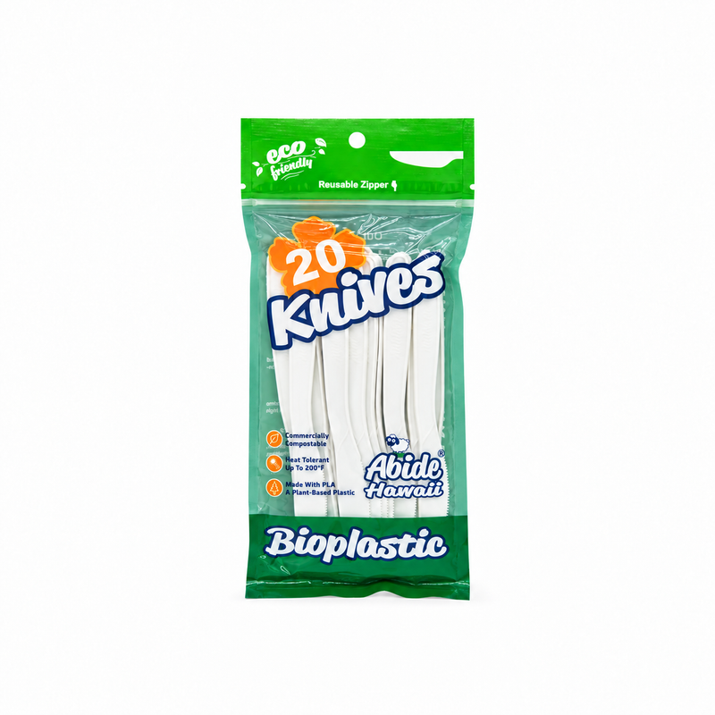 Abide PLA Knives, Bioplastic, Compostable, 20 Count