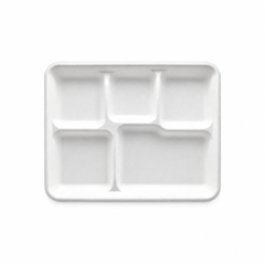 Plant Fiber Luau Plate, White