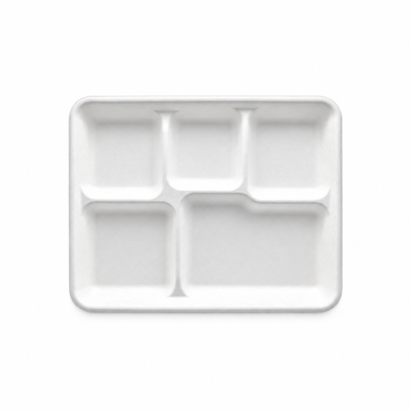 Plant Fiber Luau Plate, White