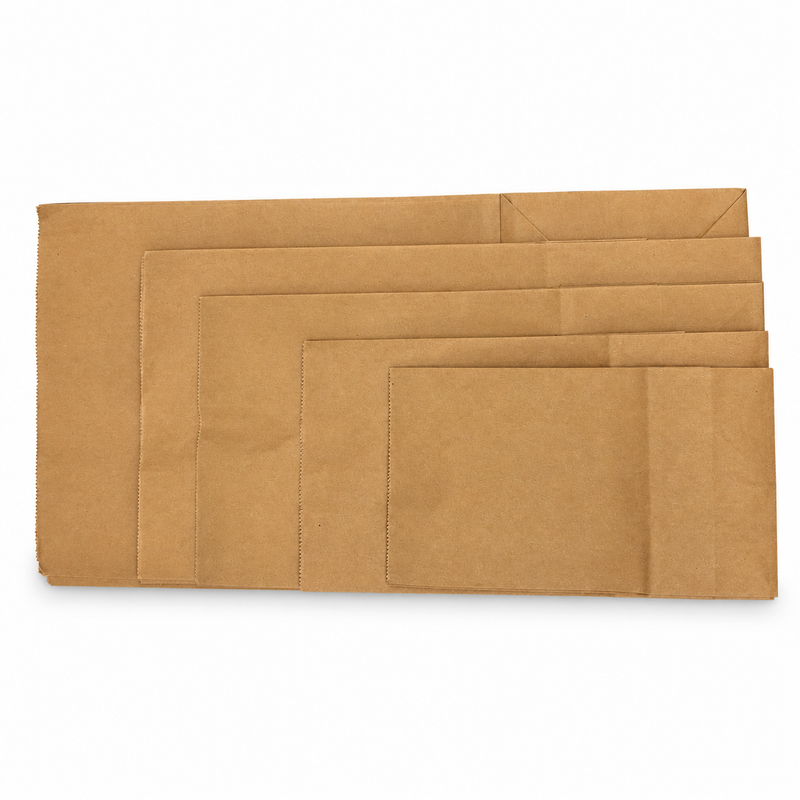 Paper Carry Out Bag – Kraft, Multiple Sizes (#2, #4, #8, #12, #20), 500CT