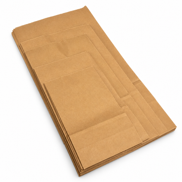 Paper Carry Out Bag – Kraft, Multiple Sizes (#2, #4, #8, #12, #20), 500CT