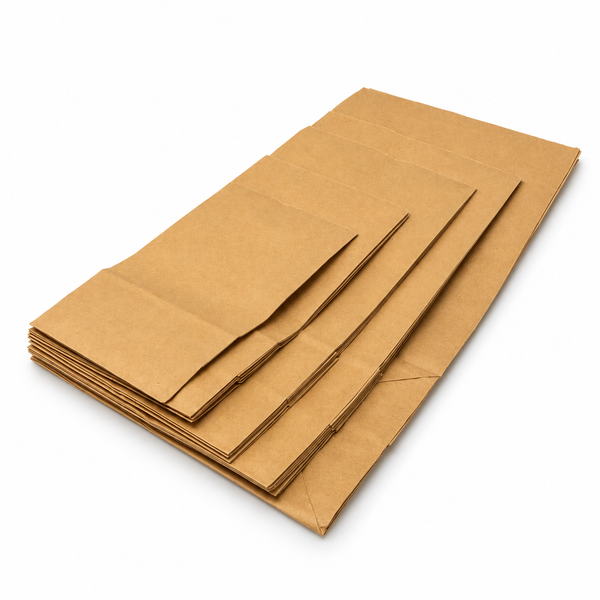 Paper Carry Out Bag – Kraft, Multiple Sizes (#2, #4, #8, #12, #20), 500CT