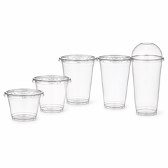 (PLA) BPI Certified Bioplastic Cup (5 sizes), Clear, Cold Only,Diameter, Compostable, (Lid sold separately)