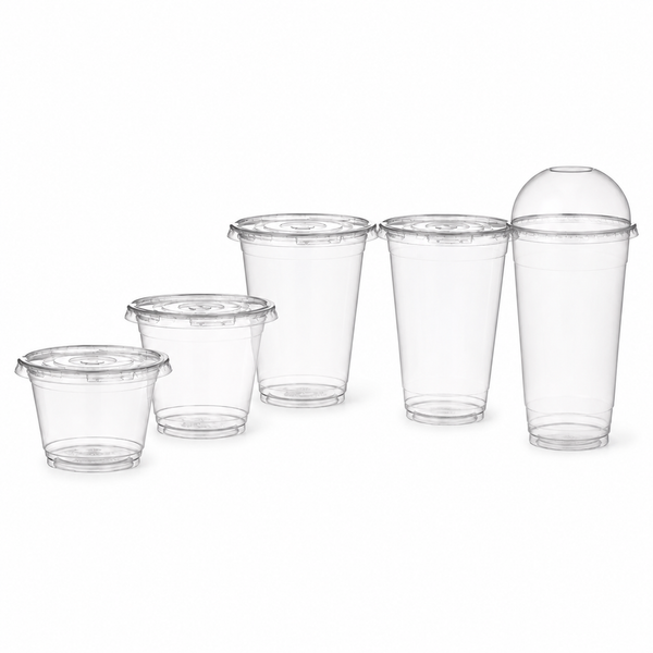 (PLA) BPI Certified Bioplastic Cup (5 sizes), Clear, Cold Only,Diameter, Compostable, (Lid sold separately)