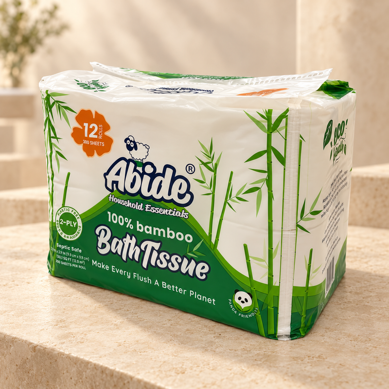 100% Bamboo 12 rolls Bath Tissue, 300 sheets per roll, 2-Ply (4PK/12RL)