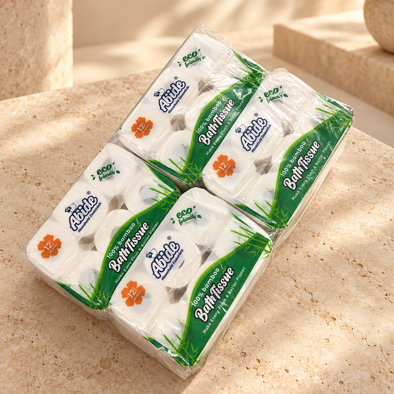 100% Bamboo 12 rolls Bath Tissue, 300 sheets per roll, 2-Ply (4PK/12RL)