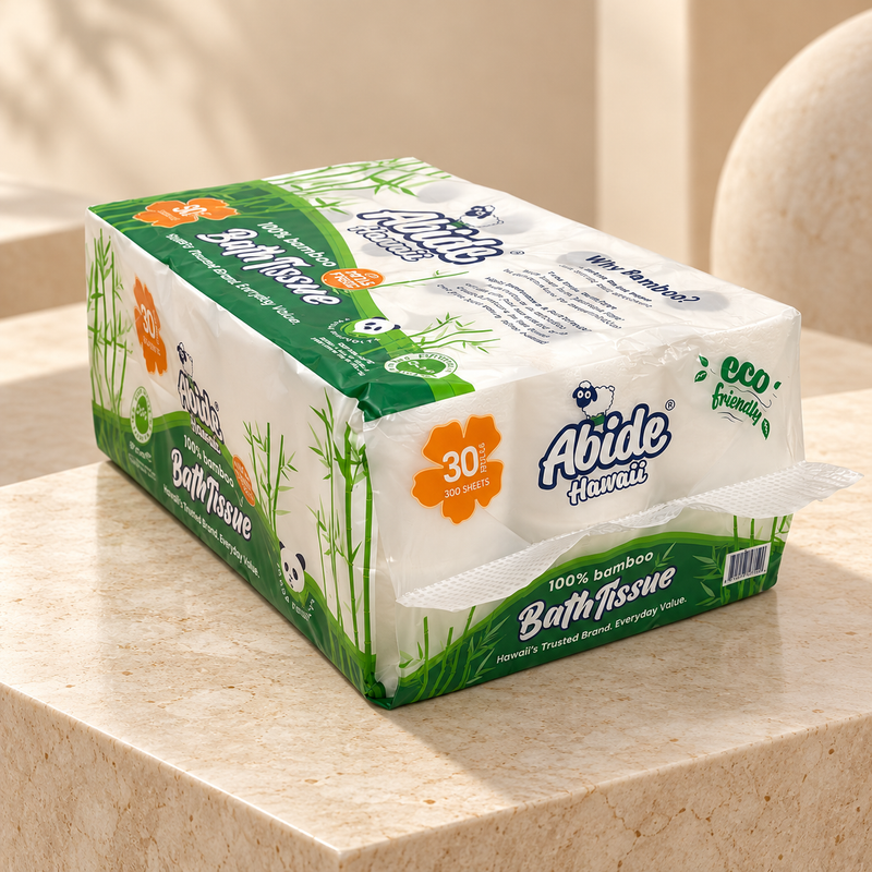 100% Bamboo 30 rolls Bath Tissue, 300 sheets per roll, 2-Ply (1PK/30RL)