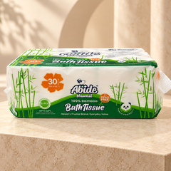 100% Bamboo 30 rolls Bath Tissue, 300 sheets per roll, 2-Ply (1PK/30RL)