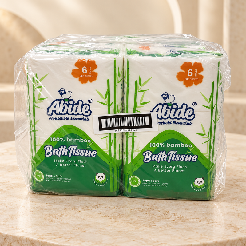 100% Bamboo Bath Tissue, 6 rolls, 300 sheets per roll, 2-Ply (8PK/6RL)