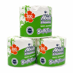 Bamboo Fiber 2-Ply Bath Tissue 300Sheets & 550sheets Roll, White Color, PFAS-Free, Compostable
