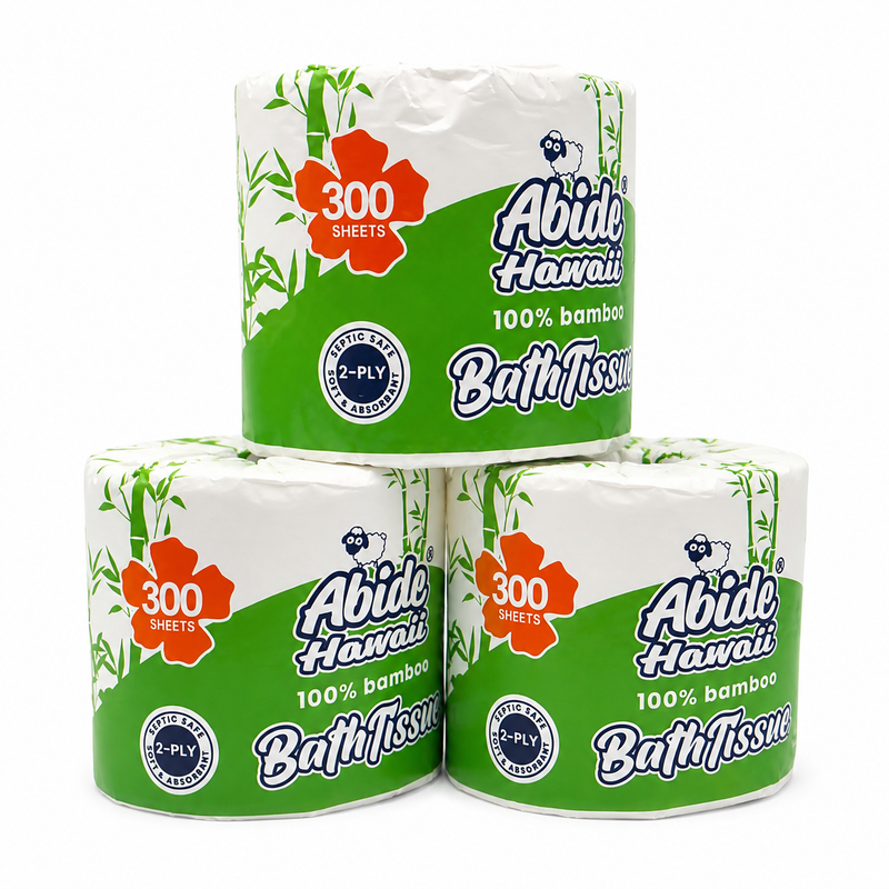 Bamboo Fiber 2-Ply Bath Tissue 300Sheets & 550sheets Roll, White Color, PFAS-Free, Compostable