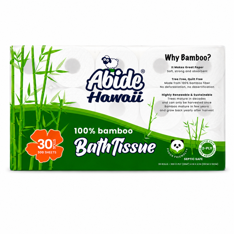 Bamboo Fiber 2-Ply Bath Tissue, 300 sheets per roll (6/12/30 rolls)