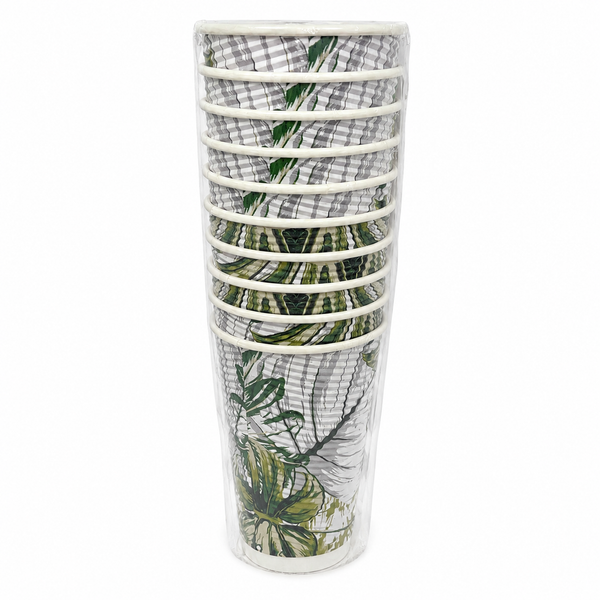 Paper Ripple Wall Cup 16oz, Monstera (20PK/10CT)