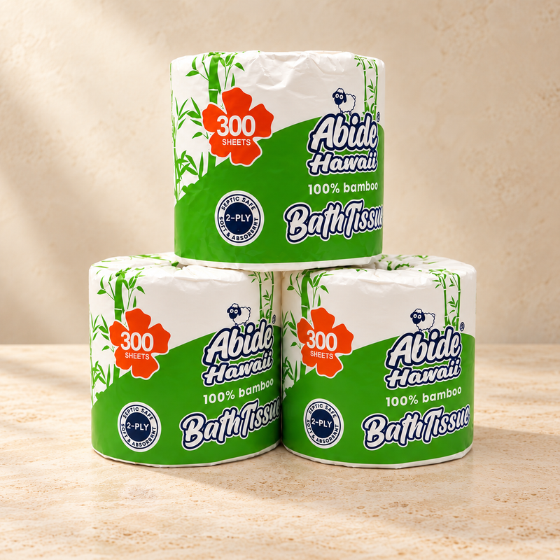 100% Bamboo (6/12/30 rolls) 2-Ply Bath Tissue, 300 sheets per roll