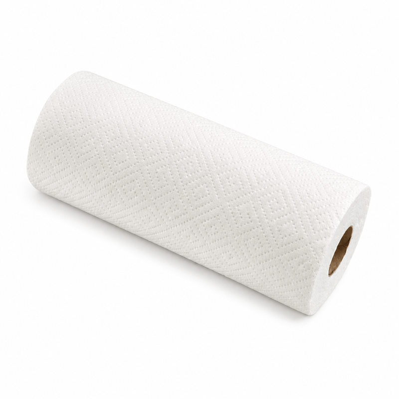 Bamboo Fiber 3-Ply Paper Towel 80 Sheet/Roll, White Color, Individually Paper Wrapped, PFAS-Free, Compostable