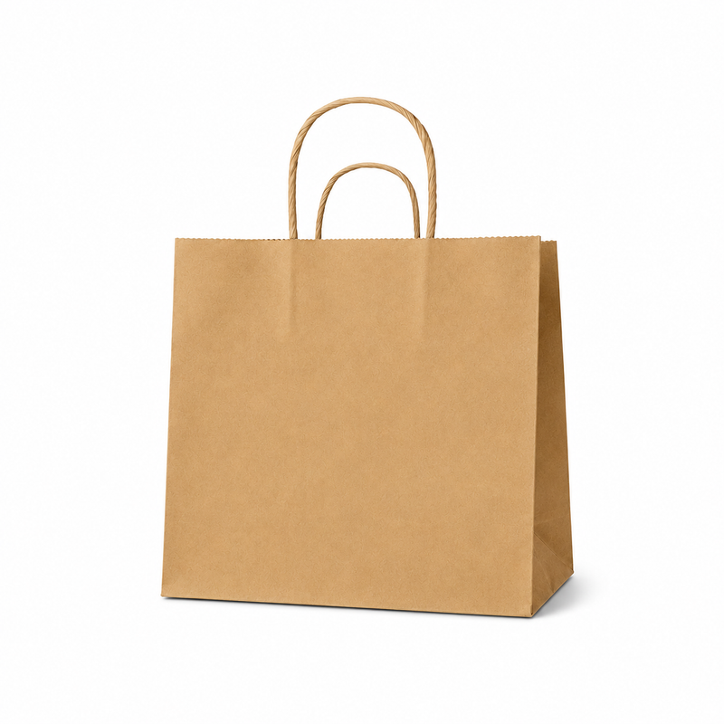 Paper Brown Bags with Twist Handles, (Multiple Sizes), Kraft