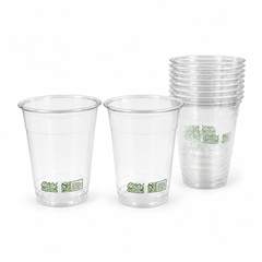 (PLA) 16 oz Cold Cups, Bioplastic, Commercially Compostable, 12 Count