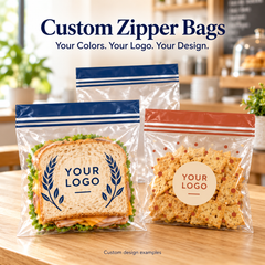 (Custom) Zipper Bags, Personalized Colors & Designs, Sandwich, Quart & Gallon