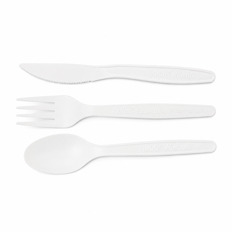 Bioplastic PLA Cutlery Kit (Knife,Fork,Spoon,Napkin) (250PK/1CT), Compostable (sold by case only)