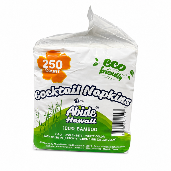 100% Bamboo Cocktail Napkin - White (12PK/250CT)