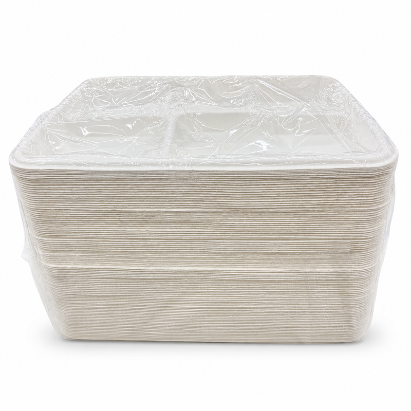 Plant Fiber Luau Plate, White