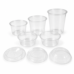PLA Clear Poke Bowls, Plant-Based Bioplastic, 8 oz to 32 oz