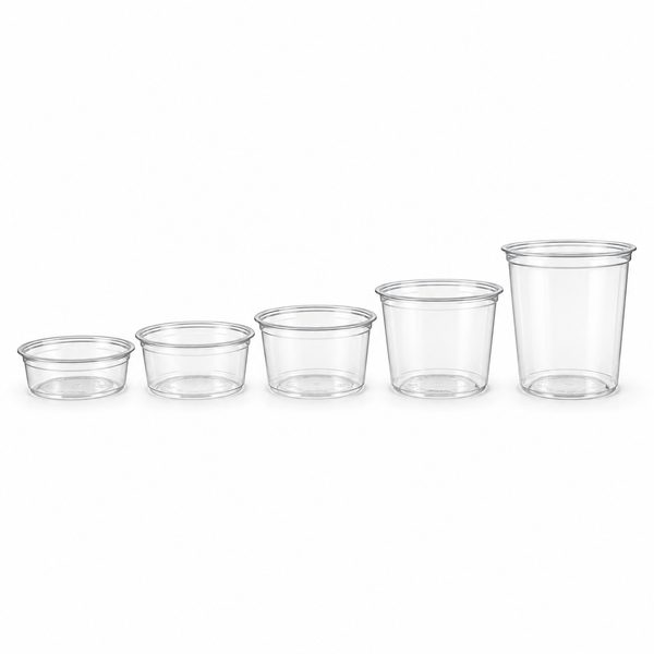 PLA Clear Poke Bowls, Plant-Based Bioplastic, 8 oz to 32 oz