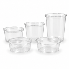 PLA Clear Poke Bowls, Plant-Based Bioplastic, 8 oz to 32 oz