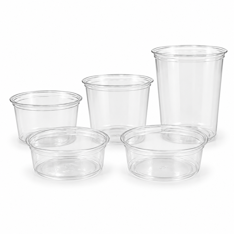 PLA Clear Poke Bowls, Plant-Based Bioplastic, 8 oz to 32 oz