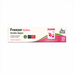 (Household Essential) Lychee Gallon Freezer, Reusable Double Zipper, Food Storage Bags